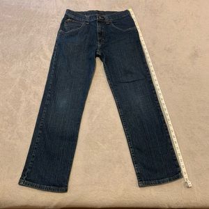 Wrangler straight leg, dark wash jeans sz 5